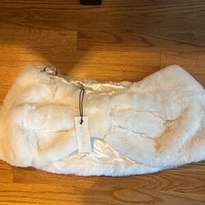 Rachel Zoe Cream Faux Fur Bow Stole